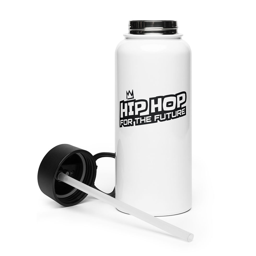 Thumbnail: Hip Hop For The Future —Stainless steel water bottle with a straw lid