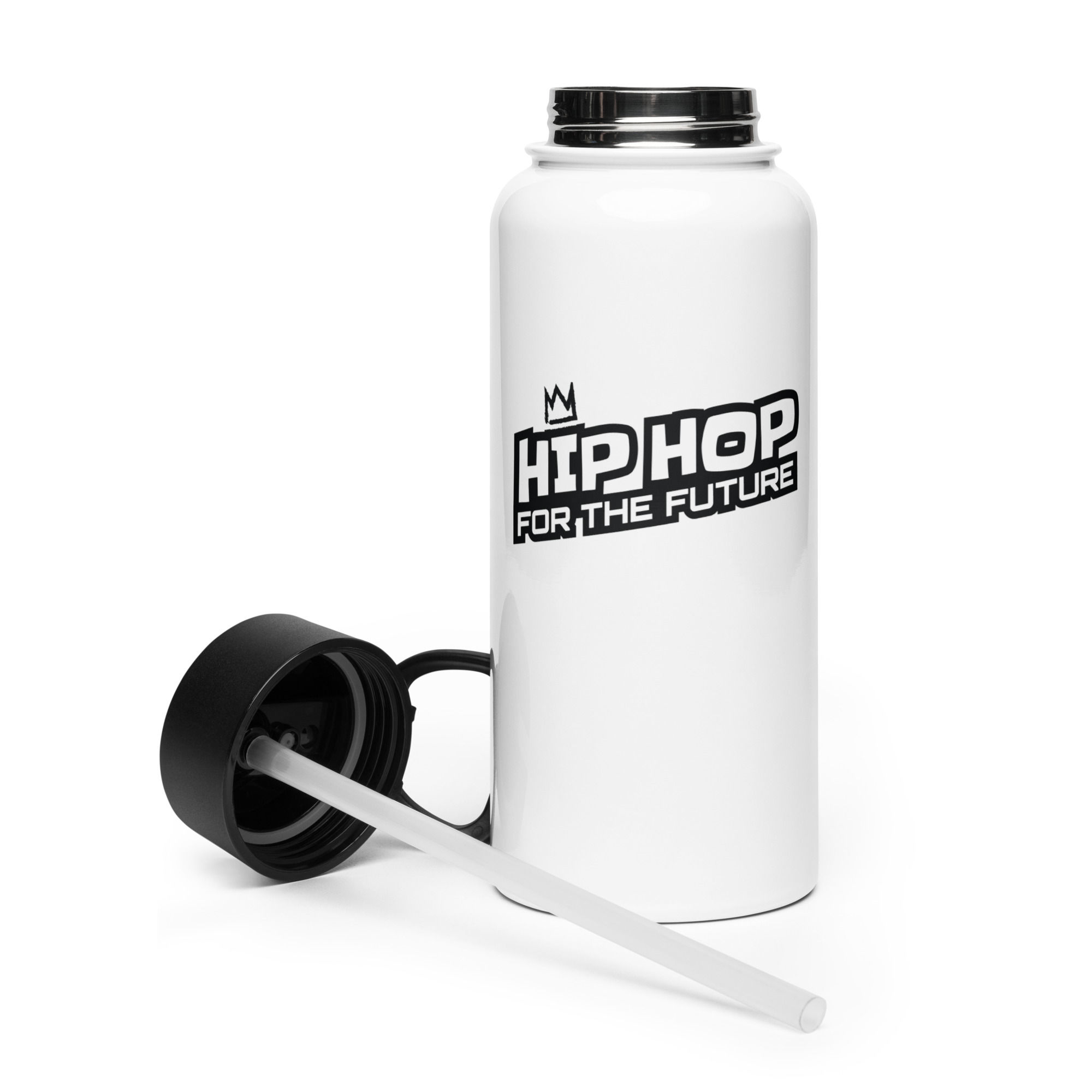 Hip Hop For The Future —Stainless steel water bottle with a straw lid