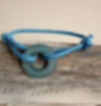 Happycoin Armband Lieblingszeit mit Lieblingsmensch blaues Band handgemacht