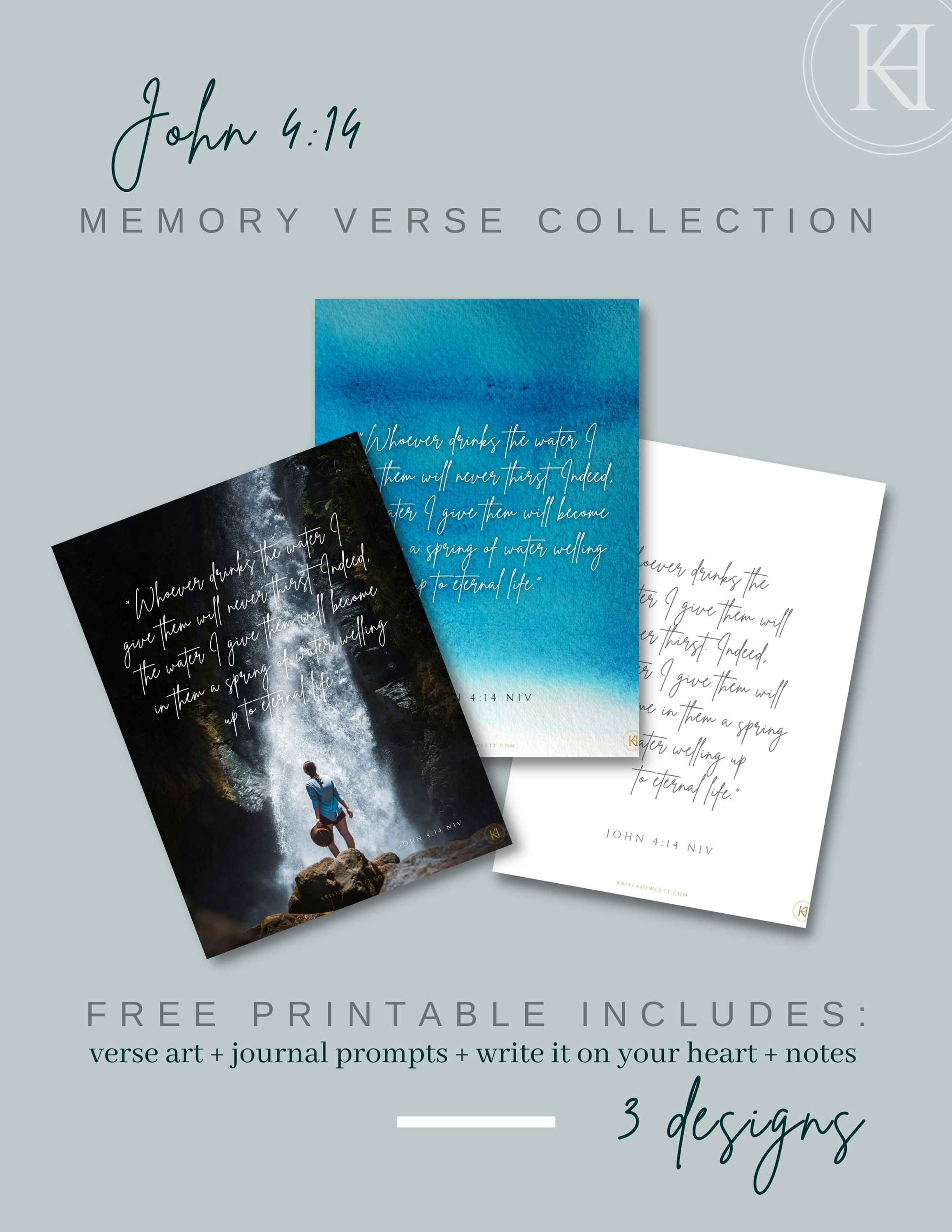 John 4:14 Free Printable: Worksheets for May24-30 Memory Verse (3 Designs)