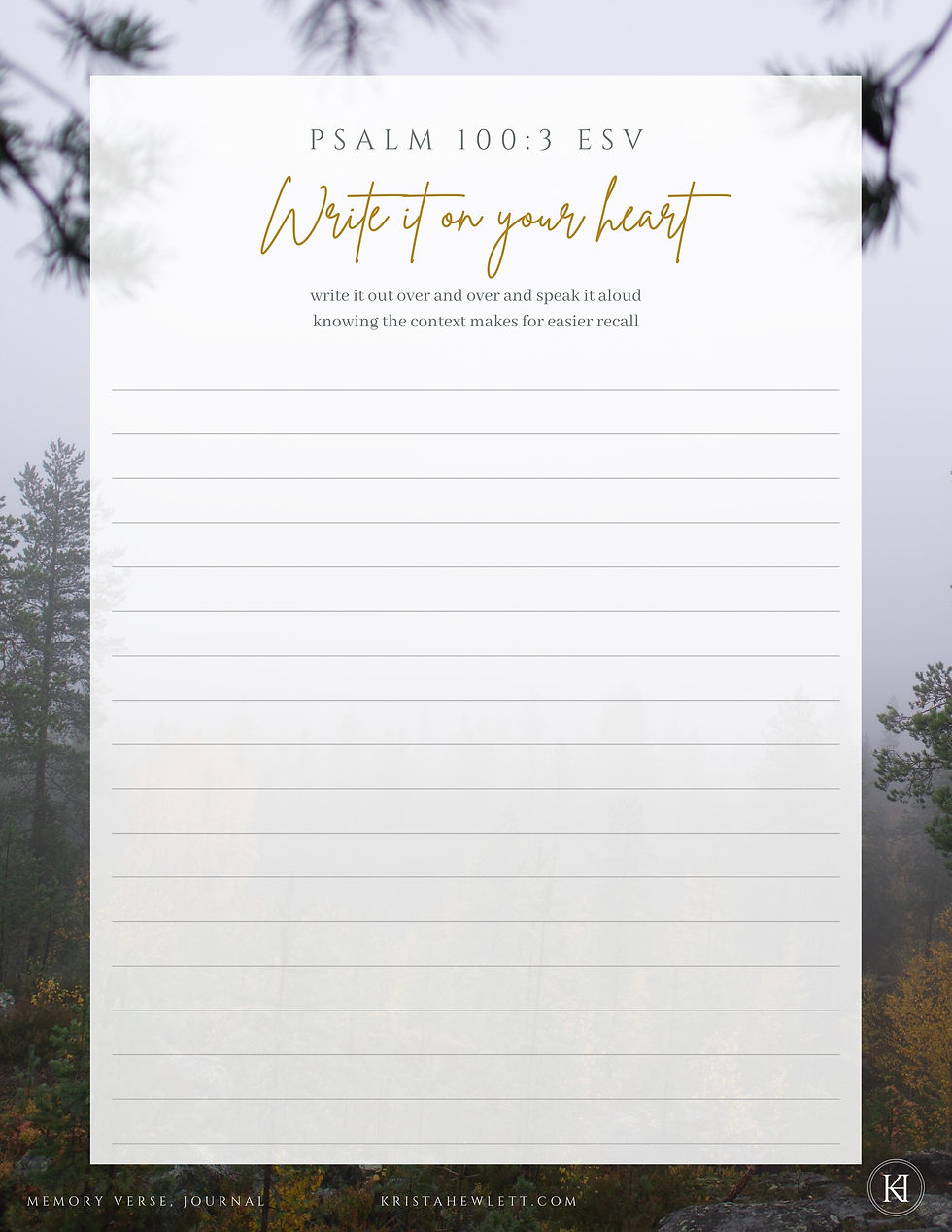Thumbnail: Psalm 100:3 Free Printable Worksheets November 15-21 Memory Verse (3 Designs)