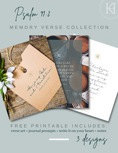 Psalm 91:2 Free Printable Worksheets for October18-24 Memory Verse (3 ...