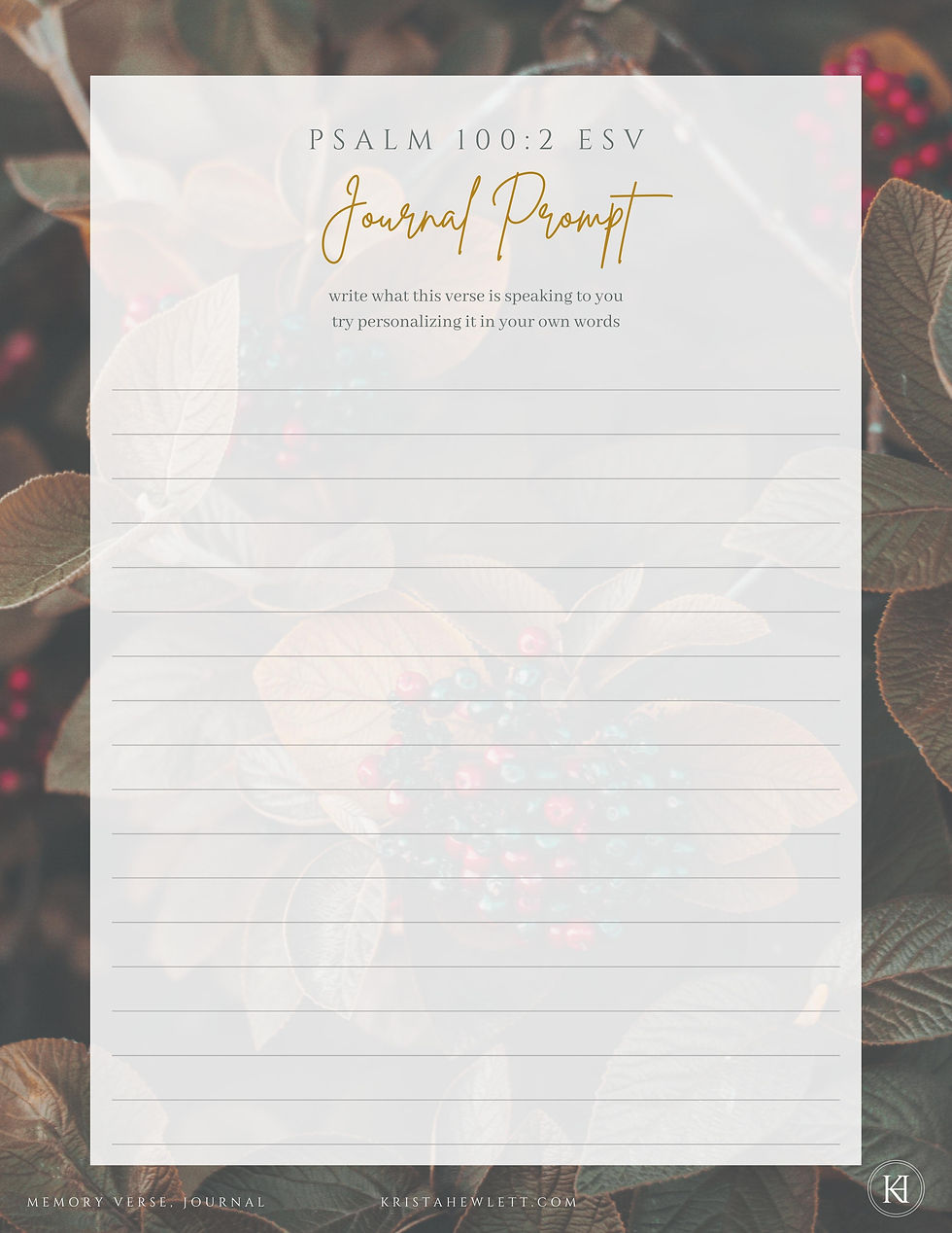 Thumbnail: Psalm 100:2 Free Printable Worksheets November 8-14 Memory Verse (3 Designs)