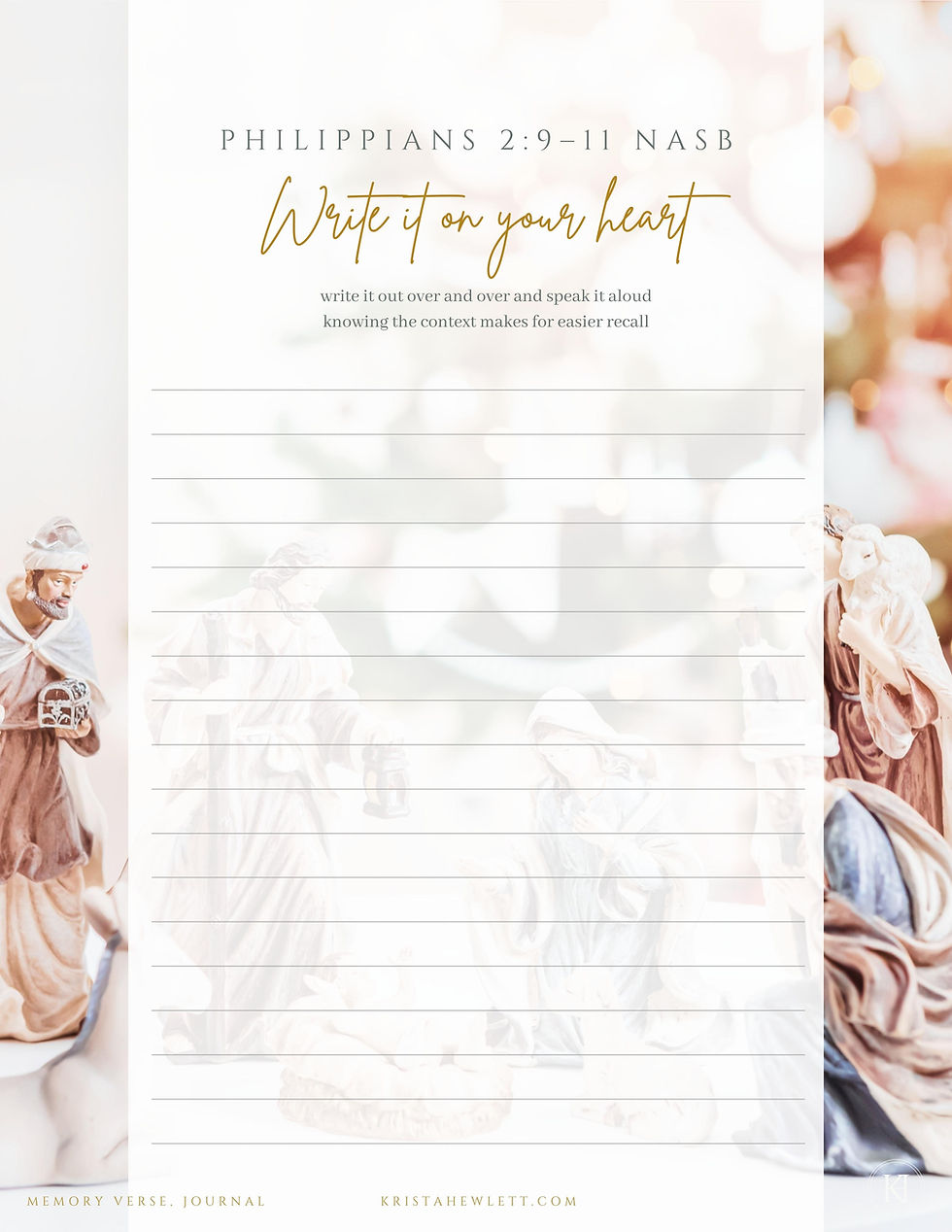 Thumbnail: Philippians 2:9-11 Free Printable December 13-19 Memory Verse (3 Designs)