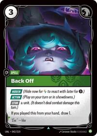 Back Off 042/219 Uncommon Unleashed Riftbound Near Mint