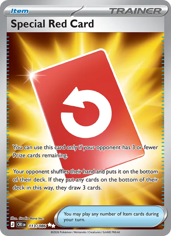 Special Red Card 113/086 Ultra Rare Chaos Rising Pokemon Holo Near Mint