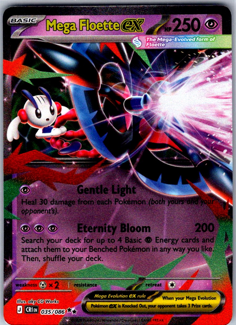 Mega Floette ex 035/086 Double Rare Chaos Rising Pokemon Holo Near Mint