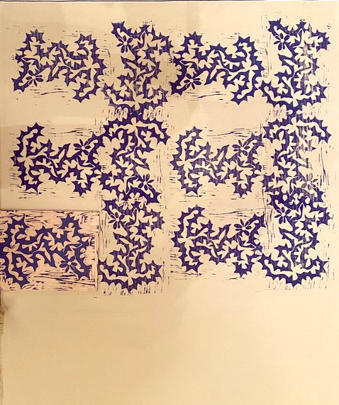 Kathleen Quaintance
Thorny Pattern
Woodcut print on denim
2.5' x 4'