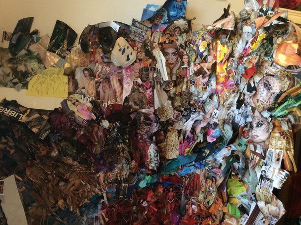 Julia Damore-Rome
Sun Collage version 1
Cardboard, paper, magazines, glue, mirror shards, glue, tape
Dimensions unknown but larger than me, three part piece; I deconstructed it and have the collage materials to make the final version at some point hopefully soon
All works still in semi-progress