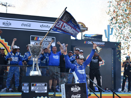 Kyle Larson celebrates 2025 NASCAR Cup Series Championship in Victory Lane