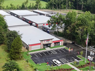 beautiful arial self storage facility