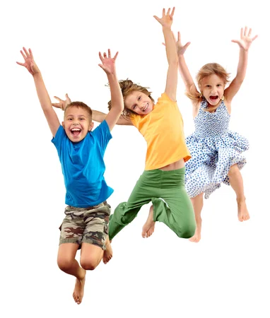 70297709-groupe-d-enfants-aux-pieds-nus-sportifs-joyeux-heureux-enfants-garçon-et-filles-s