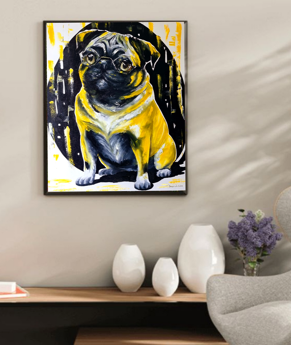 Thumbnail: "Pug" | 60x80 cm  In stock