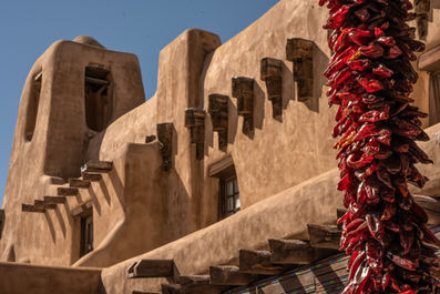 Downtown Historic Santa Fe. Red and Green Chili is New Mexico's speciality and we have relationships with many farm to table restaurants in town