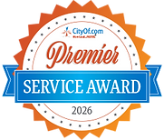 Frank Yardman Construction is being presented with the Premier Service Award Seal 2026