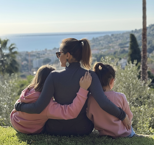 Founder with her children, Julie and Charlotte, whose names inspired the brand name.