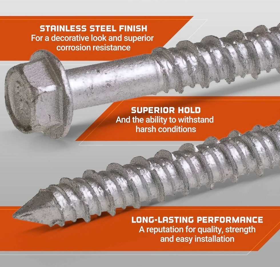 Thumbnail: Tapcon 1/4" x 1-1/4" 410 Stainless Steel Concrete Screw, Hex Head, Pkg 100