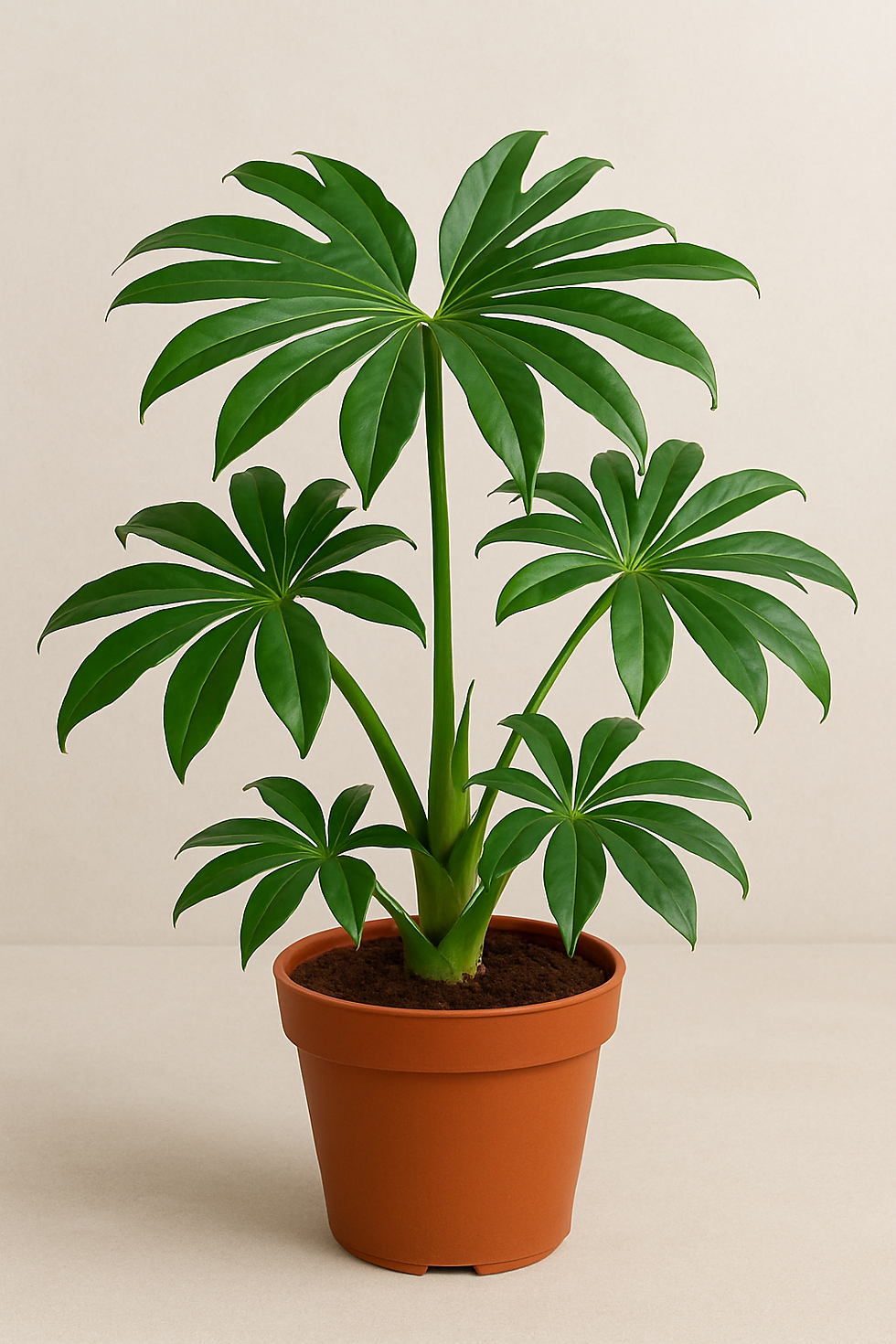 Philodendron ‘Green Wonder’ in a simple clay pot, featuring wide, glossy green leaves, a resilient and fast-growing indoor plant perfect for jungle vibes.