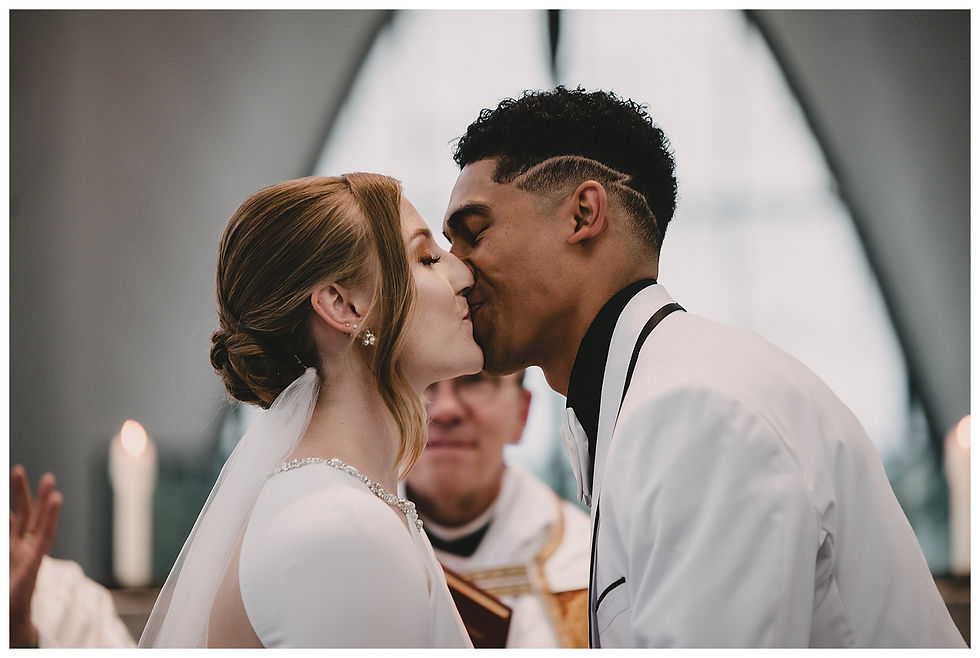 first kiss Anselm Parish wedding STL Missouri