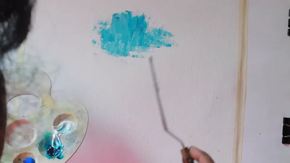 Turquoise deep mixed with white