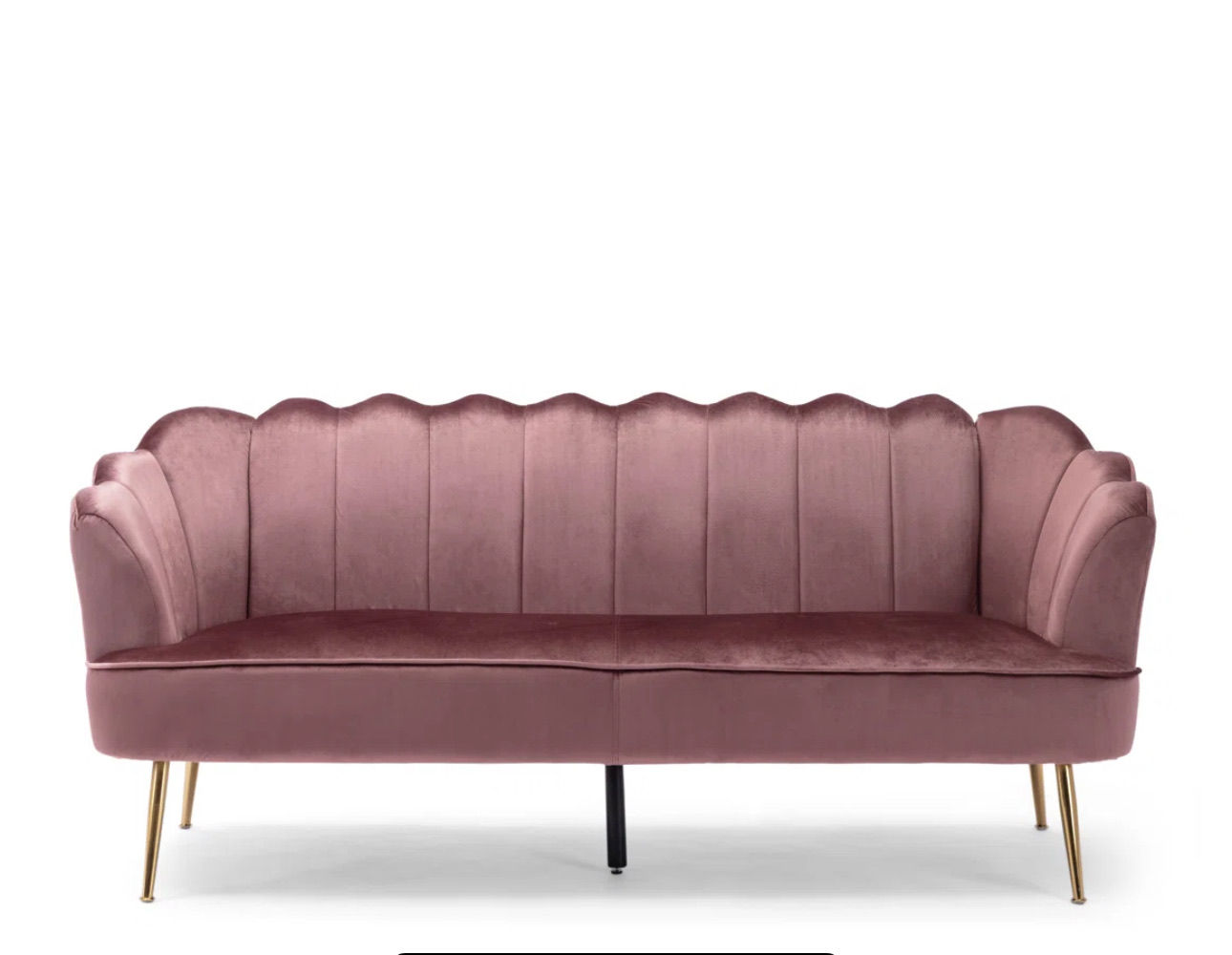 Pink Scalloped Sofa