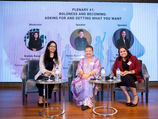 Panel: Brenda Rangith, Jayanthi Devi, Sheela Murthy on 'Boldness and Becoming'.