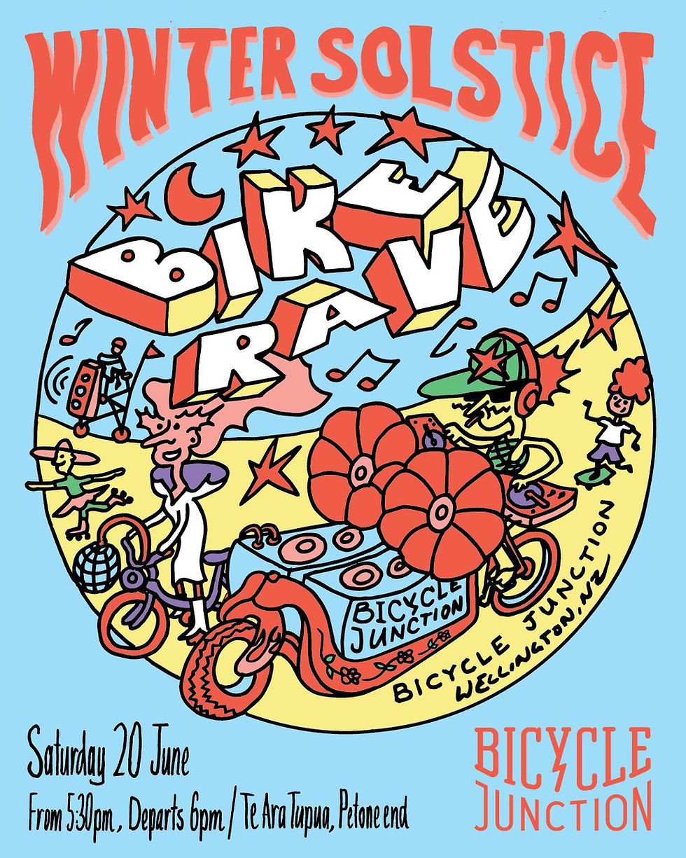 Winter solstice bike rave feeder ride.