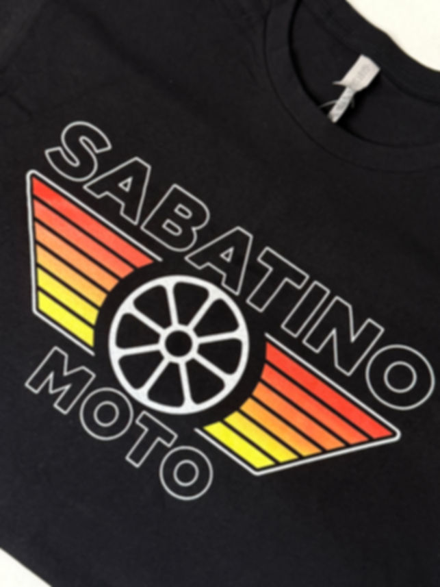 Sabatino Moto Logo Shirt - Black - Motorcycle Shop T-Shirt - Hand screen printed