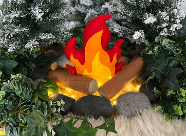 The brightly coloured pretend play felt campfire childrens toy from Kinder Cookhouse.