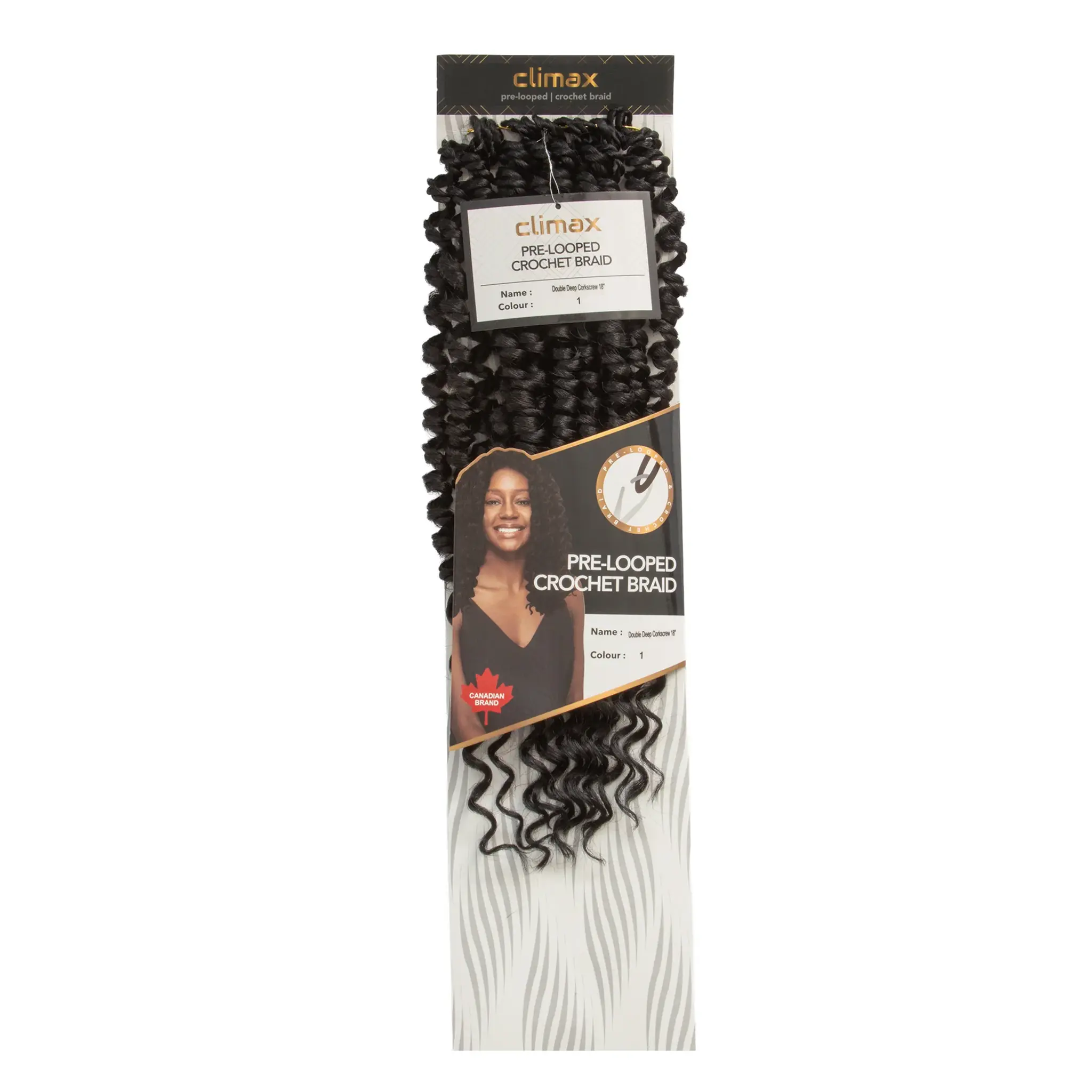 CLIMAX PRE-LOOPED CROCHET BRAID-Double Twist Coily 18"