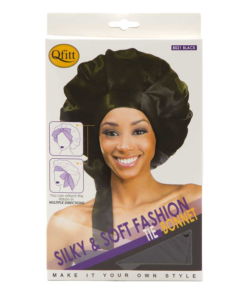 Thumbnail: Qfitt Silky & Soft Fashion Tie Bonnet