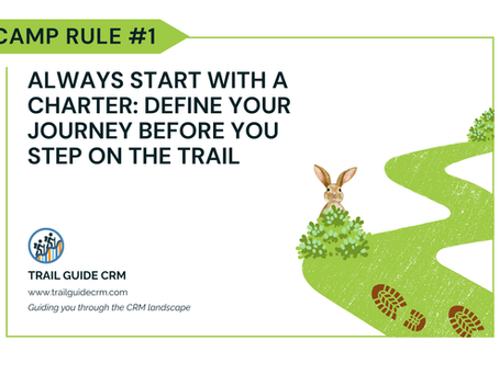 Project Charter document with compass graphic for Salesforce projects