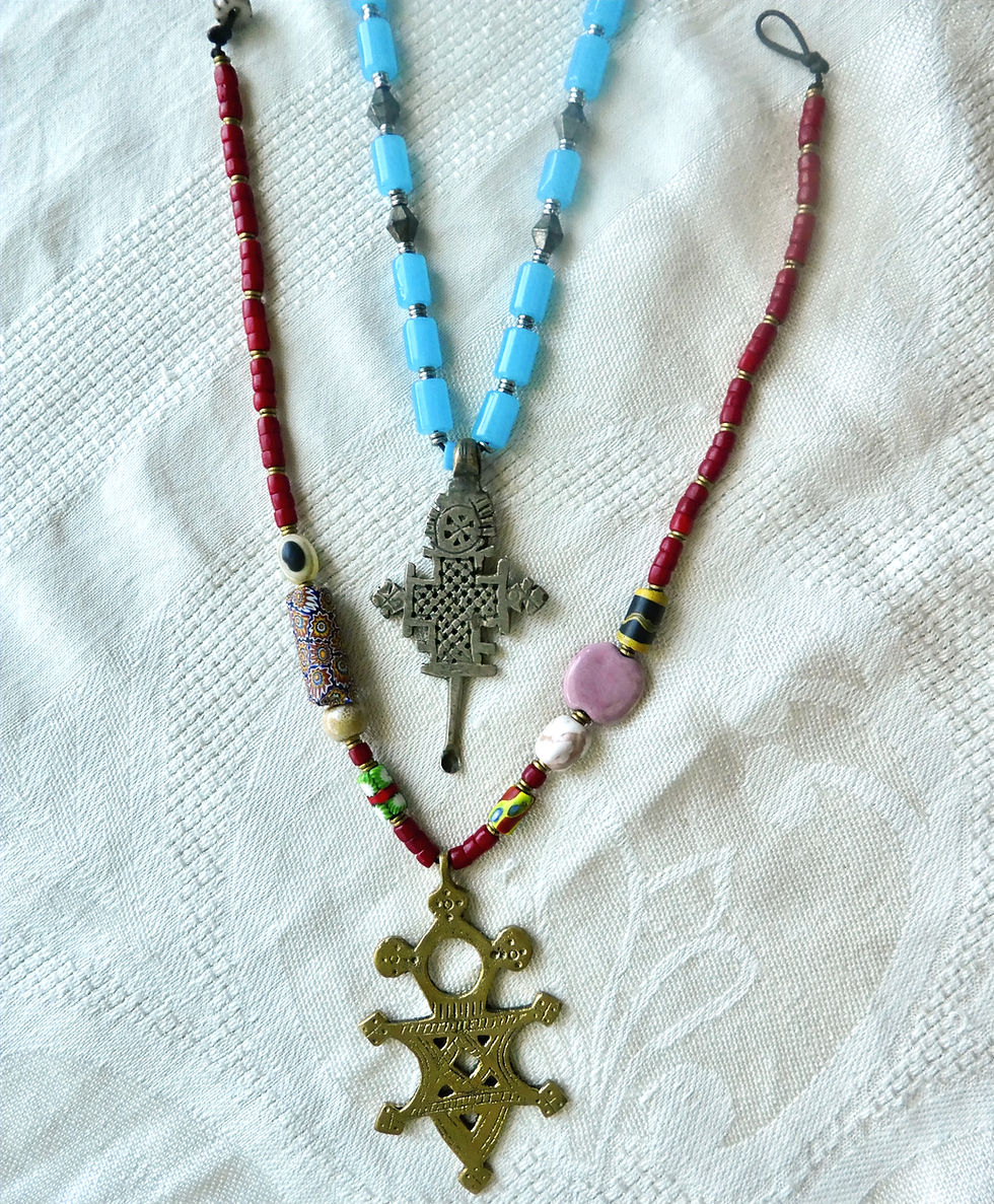 Antique Coptic Cross Necklaces, Ethiopia