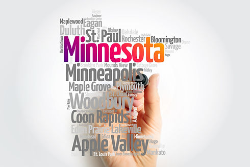 List of cities in Minnesota USA state, map silhouette word cloud map concept.jpg