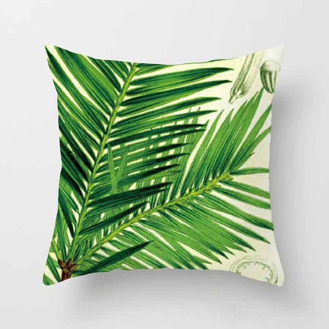 サムネイル： Vintage Flower Tropical Leaves Cushion Cover
