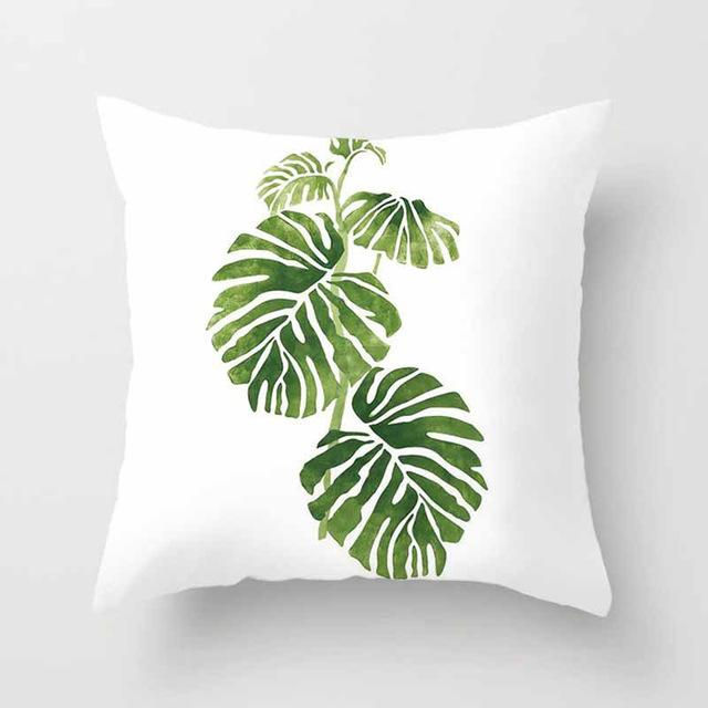 サムネイル： Vintage Flower Tropical Leaves Cushion Cover