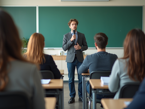 A student speaking in front of a Stand Up and Speak Public Speaking Class