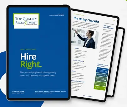 An image showing the cover and various pages in the 2026 Hire Right e-Book