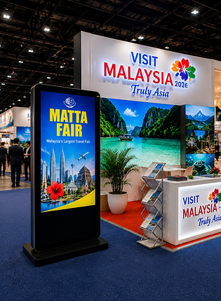 Exhibition booth and digital signage display setup