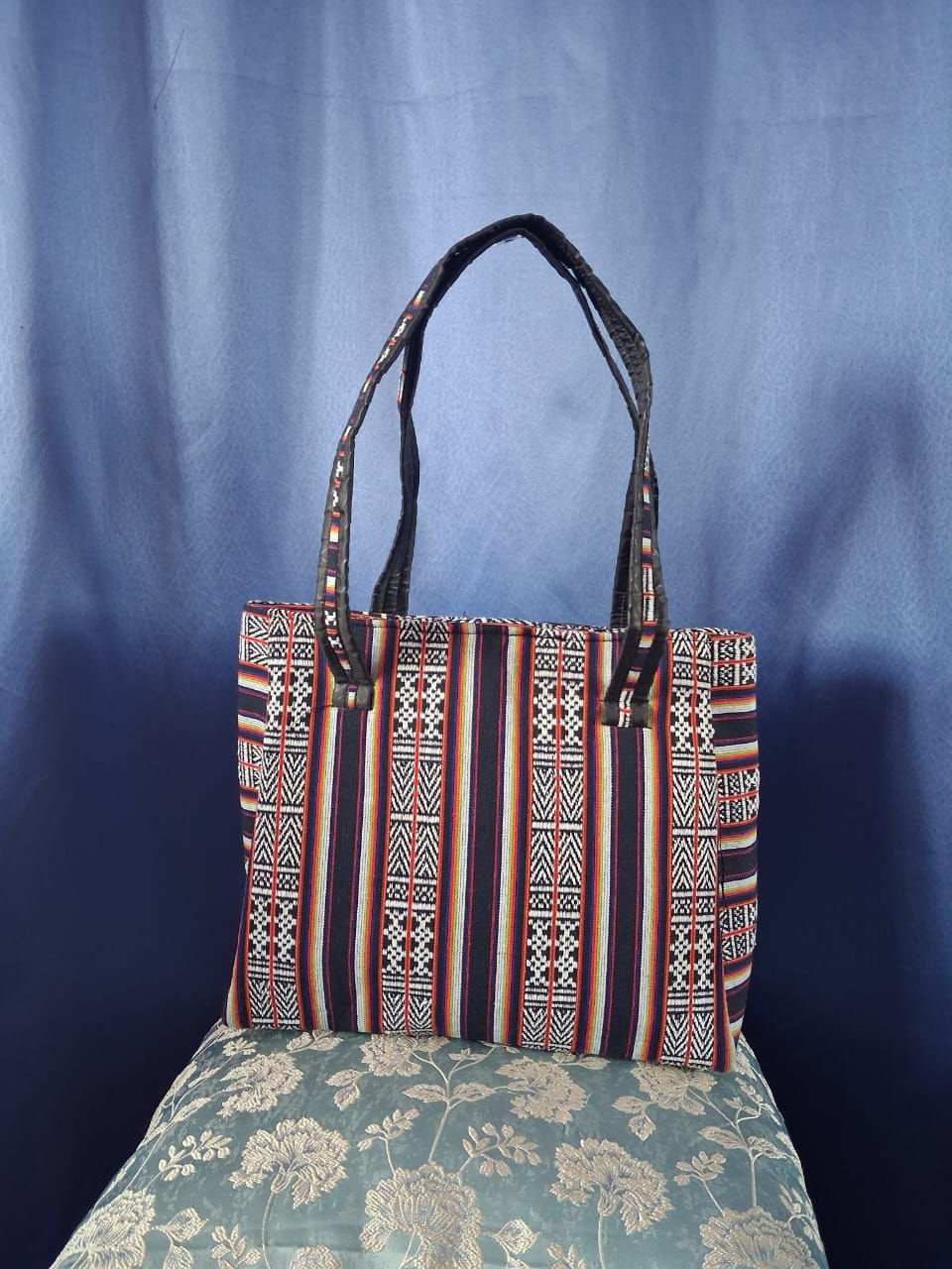 Thumbnail: Authentic Himalayan Woven Tote | Handcrafted Tribal Pattern Bag