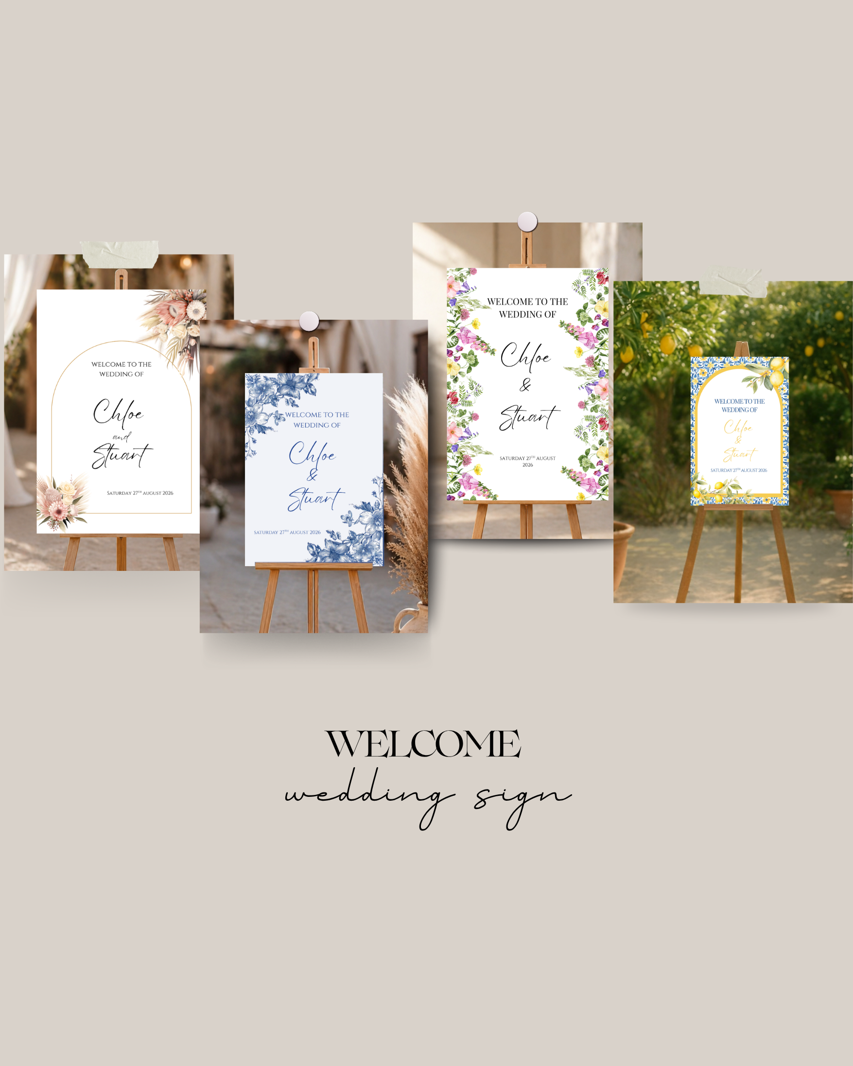 Welcome Wedding Sign | 6 Designs | A1,A2,A3