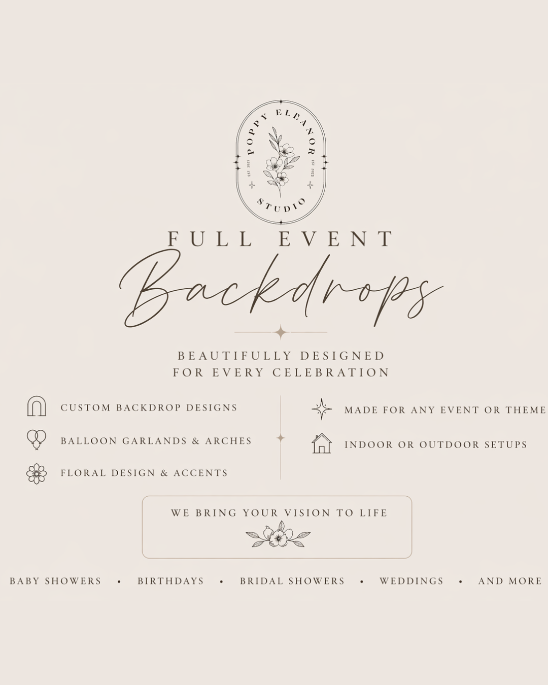 Full Event Backdrop Styling – Luxury Statement Display