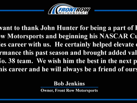 John Hunter Nemechek will not Return to Front Row Motorsports in 2021
