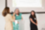 Meg Garner, ASK Board President, with Amy Godkin, ASK Executive Director and ASK Board Vice President, Kim Keno.