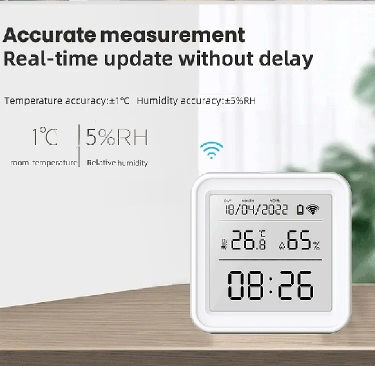 Miniatiūra: WiFi t + H daviklis su LCD TH08, TUYA, Smart Life