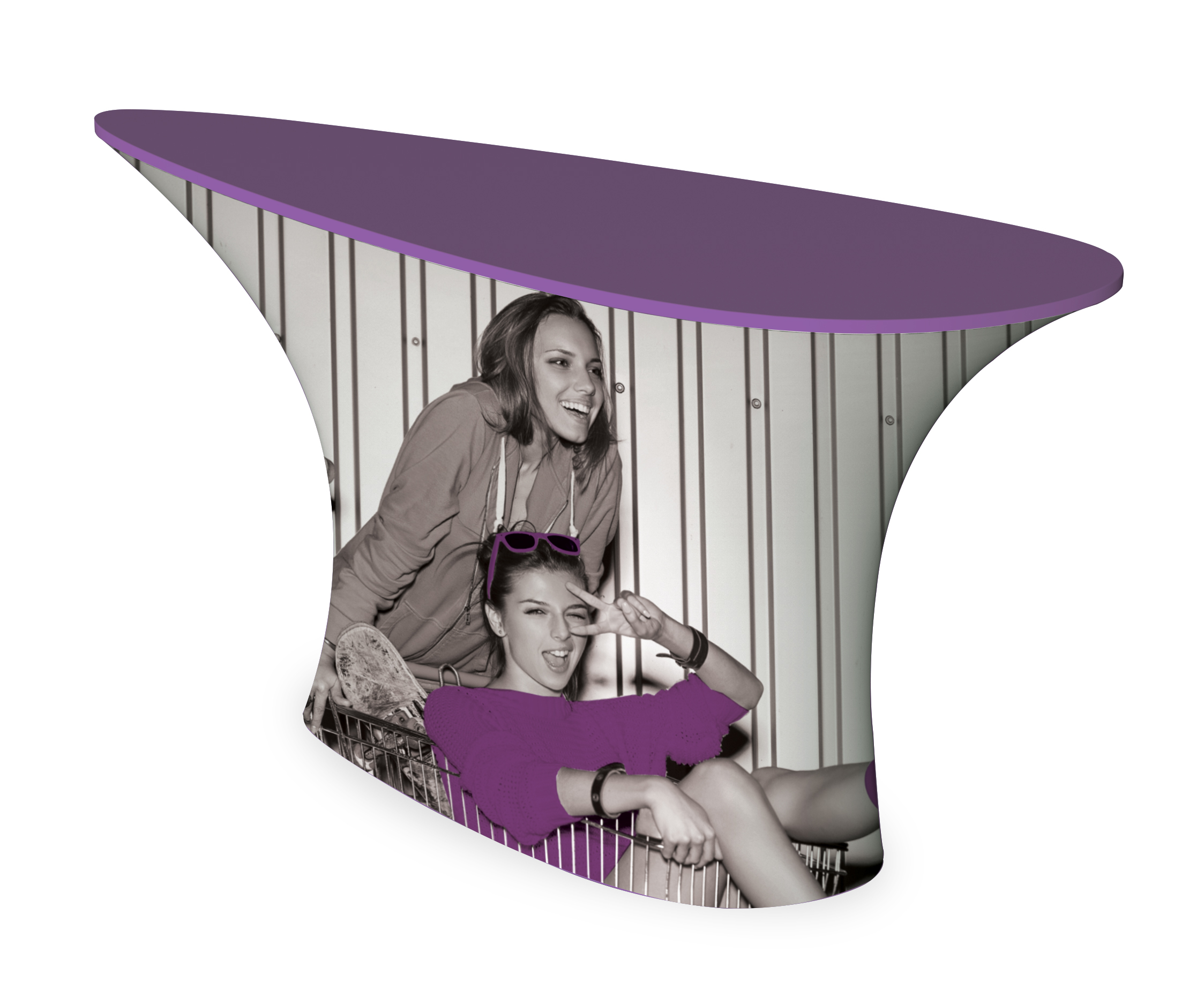 table ovale avec housse textile