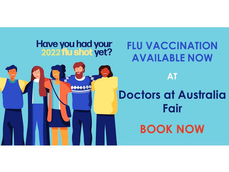 GET YOUR FLU SHOT TODAY at Doctors at Australia Fair