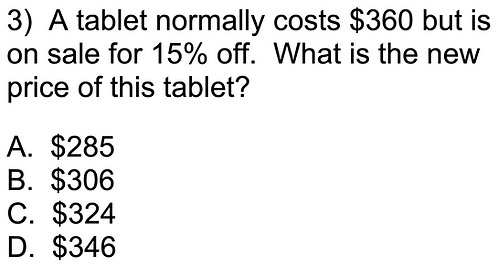 GED percent discount practice