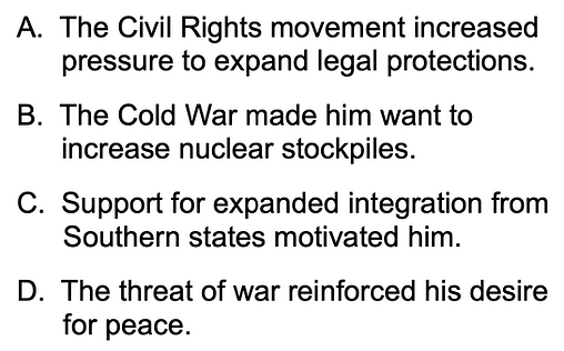 GED civil rights question