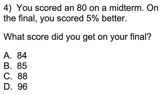 GED percents practice